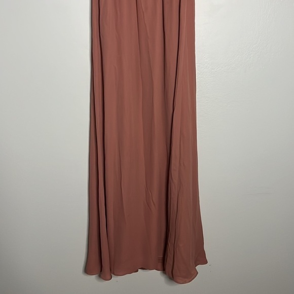 Show me your MUMU Caitlin Ruffle Women’s Maxi Length Peach Dress Size X-Small - Picture 6 of 8